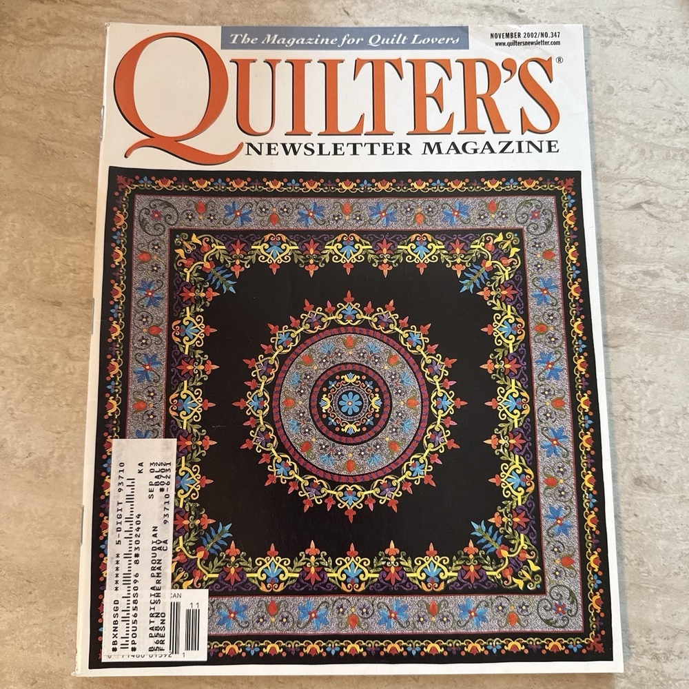 Vintage Quilter's‎ Newsletter Magazine Quilt Design Projects Nov 2002 Issue (H)